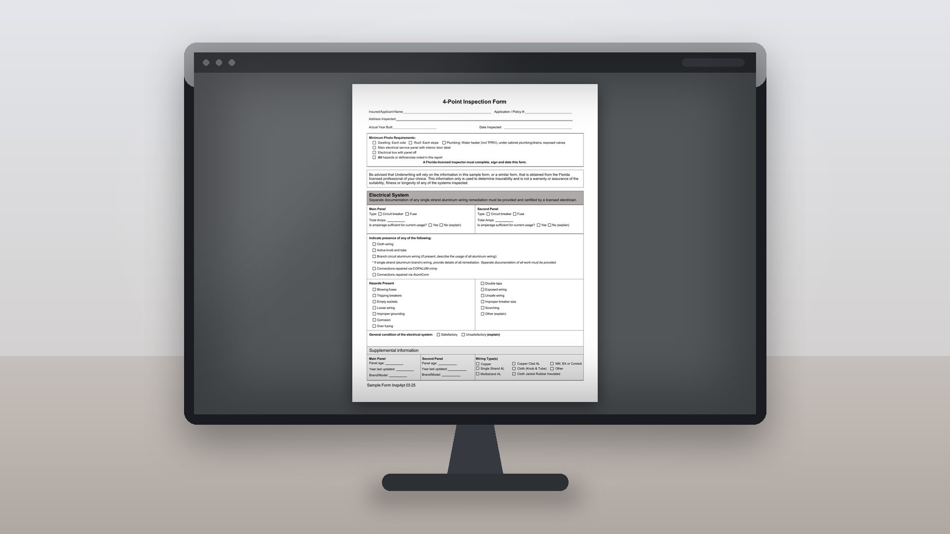 Completing the Florida 4-Point Inspection Form 2026